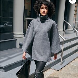 Marcella NYC Avery wool cape / cloak / poncho in grey